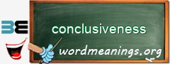 WordMeaning blackboard for conclusiveness